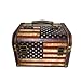 DreamsEden Vintage Wooden Storage Box with Handle - American Flag Pattern Design Treasure Chest for Home Decoration