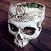 Allrise Human Gothic Skull White Resin Succulent Planter Pots Flower Plant Containers Halloween Decoration (1#)