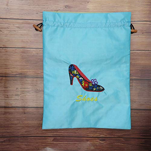Ouyatoyu 5pcs Embroidered Silk Jacquard Travel Bag, Laundry Bags Shoe Bags, Lingerie Bags Underwear Bags for Travel Storage for Men Women Washable Cloth Shoe Bags - Thumbnail 5