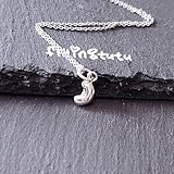 FLYINGTUTUSterling Silver Tiny Bean Food Necklace Necklace, 18"