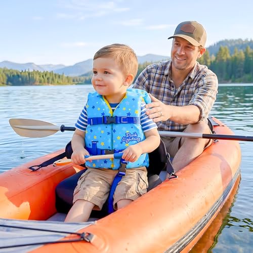 Dark Lightning USCG Approved Infant Life Jacket 0-30 lbs, Toddler Swim Vest and Baby Life Vest for 1-3 Years, 20-30 lbs, Headrest, Leg Strap and Grab Handle