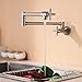 HANEBATH Brass Wall Mount Pot Filler Kitchen Sink Faucet, Brushed Nickel
