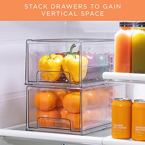 Sorbus Fridge Drawers Clear Stackable Pull Out Refrigerator Organizer