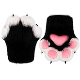 MANYU ZONES Faux Fur Therian Paws Realistic Wolf Paw Gloves Comfy Warm Furry Paws Cat Paw Gloves for Cosplay & Christmas