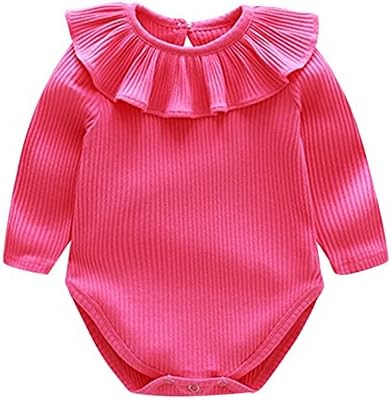 Baby Ruffles Sleeve Bodysuit Romper MITIY Infant Baby Girls Cotton Playsuit Clothes Outfits Newborn-24Months