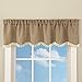 Collections Etc Charming Rustic Burlap Brown and Cream Lace Window Valance with Rod Pocket for Easy Hanging, Brown