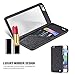 iPhone 6 Plus/iPhone 6S Plus Wallet Case, FLOVEME Hidden Mirror ID Credit Card Slots Holder Stand Feature Anti Scratch Shockproof Protective Flip Folio Hard Back PC Cover Girls Women, Black