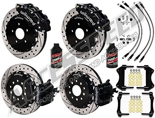 WILWOOD FOCUS ST 13" FRONT & REAR BIG BRAKE COMBO W/FREE BRAKE LINES & FLUID, 13" SUPERLITE FRONT, 13" CPB REAR, BLACK CALIPERS, DRILLED & SLOTTED ROTORS, FITS 2013 2014 FOCUS ST