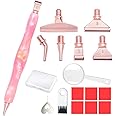 Praise V Do Diamond Painting Art Drill Bead Dot Pick Pen Kit with Screw Stainless Steel Rose Metal Tips Nib Placer Roller Tool Accessories Ergonomic Stylus for 5D Diamond Paint Nail Art PinkWhiteGold