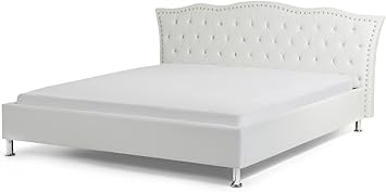 Supply24 Designer Barock Leder Bett Unicorn Einhorn Weiss Mit Lattenrahmen Lattenrost Mit Amazon De