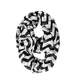 Sexyinlife Chiffon Chevron Multicolor Fashion Women's Infinity Loop Circle Scarf Black