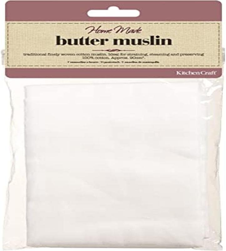 KitchenCraft Butter Muslin Cloth 9cm Cotton White for Straining Jam Yoghurt