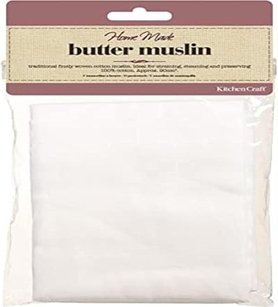 KitchenCraft Butter Muslin Cloth 9cm Cotton White for Straining Jam Yoghurt