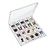 OneDor Clear/Transparent Plastic Storage Organizer for Beads, Rings, Jewelry Accessories, Art, and Small DIY Crafts. Contains 20 Individual Rectangle Plastic Containers
