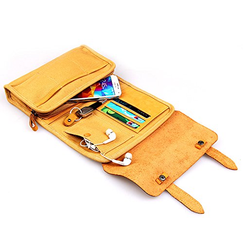 image for Beaspire Leather Canvas Multifunction Carry Electronics Organizor Oxfo