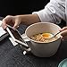 Microwave Ramen Bowl Set, Noodle Bowl With Phone Stand, Large Wheat Straw Soup Mug Bowl with Lid Handle, Dishwasher Safe Ramen Instant Noodles Cooker for College Dorm Room Apartment Essentials,40 oz