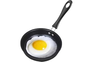 4.92 Inch Non Stick Omelette Mini Frying Pan for One Egg, Easy Clean Round Small Pan with Ergonomic Handle, Stainless Steel H