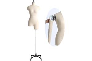 Dress Form Sewing Mannequin, Female Mannequin/Tailor Dressmaker's Dummy with Soft Arms for Sewing Clothes Girls Woman,White-X