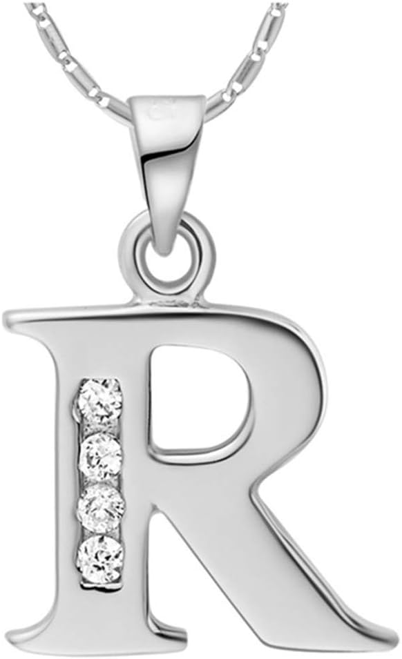 Purmy Silver Plated Necklace Zirconia Alphabet Model¡°A¡±Shape