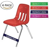 Bouncy Kids fidget chair bands (4 pack: green, blue, red, purple) for ADHD ADD Autism and Sensory Needs - Good for hyper active kids who are fidgety