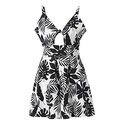 Sunhusing Women's Sexy Halter Lace-Up Chest Bow Knotted Rope Printed Jumpsuit Summer Casual Shorts Romper Black - Thumbnail 3