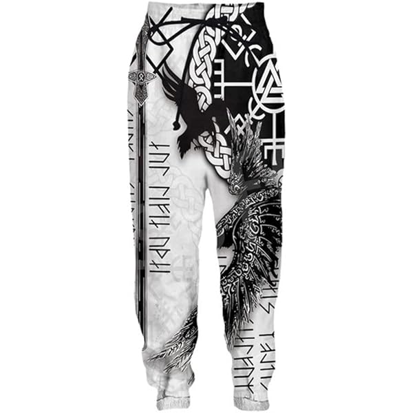 Wikinger Herren Hose 3D Print - Nordische Tattoo Design Sport Hose