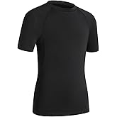 HYCOPROT Boys Compression Shirt Short Sleeve Youth Undershirt Kids Quick Dry Athletic Base Layer T-Shirt Football Basketball