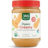 365 by Whole Foods Market, Organic Creamy Peanut Butter Spread, No Stir, 28 Ounce