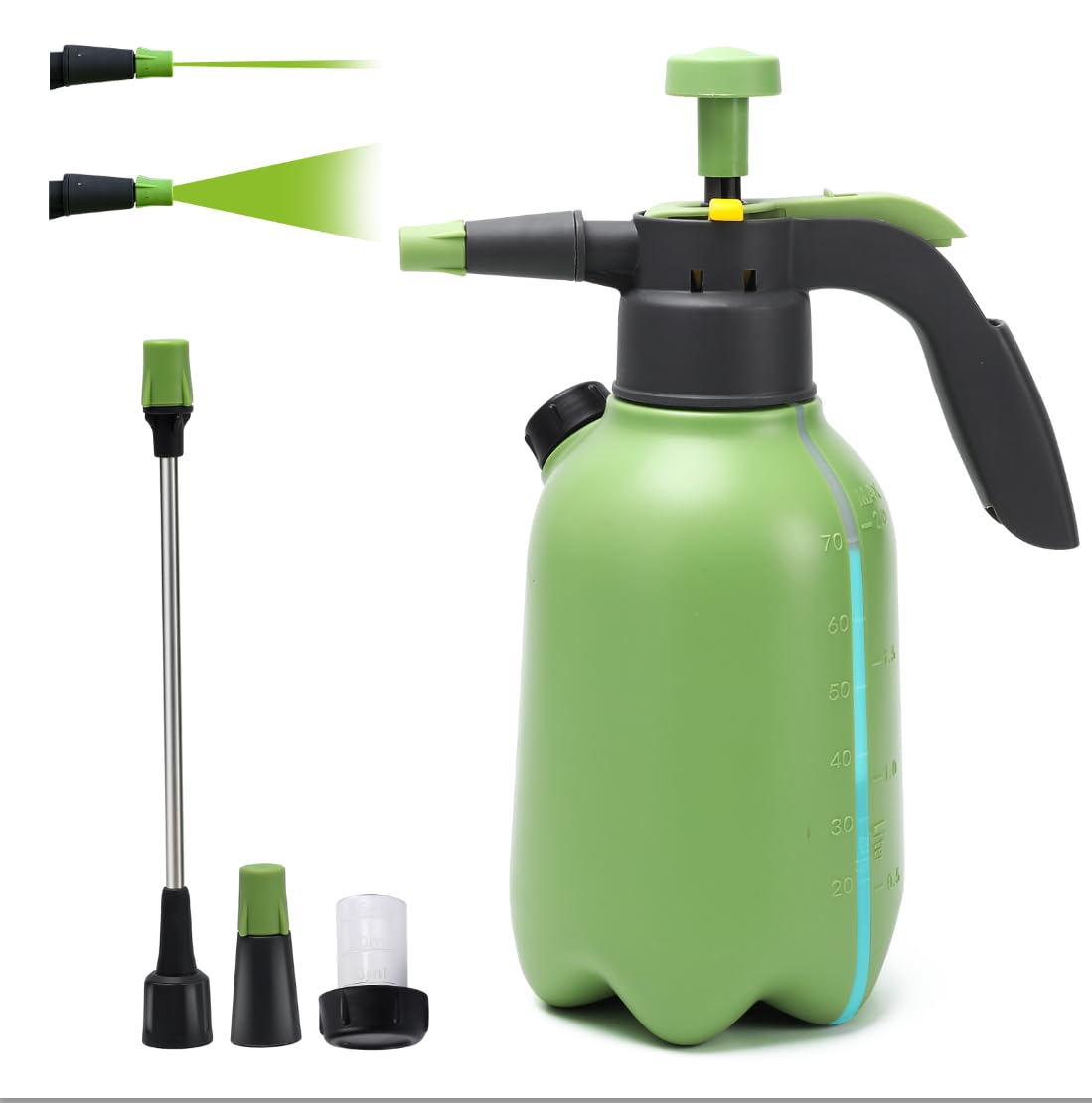 Photo 1 of Garden Pump Sprayer, 1/2 Gallon Hand Pump Spray Bottle for Plants, Pressure Water Spray Bottle in Lawn and Garden Yard, Weed Chemical Sprayer with 2 Adjustable Nozzle & Safety Pressure Relief Valve