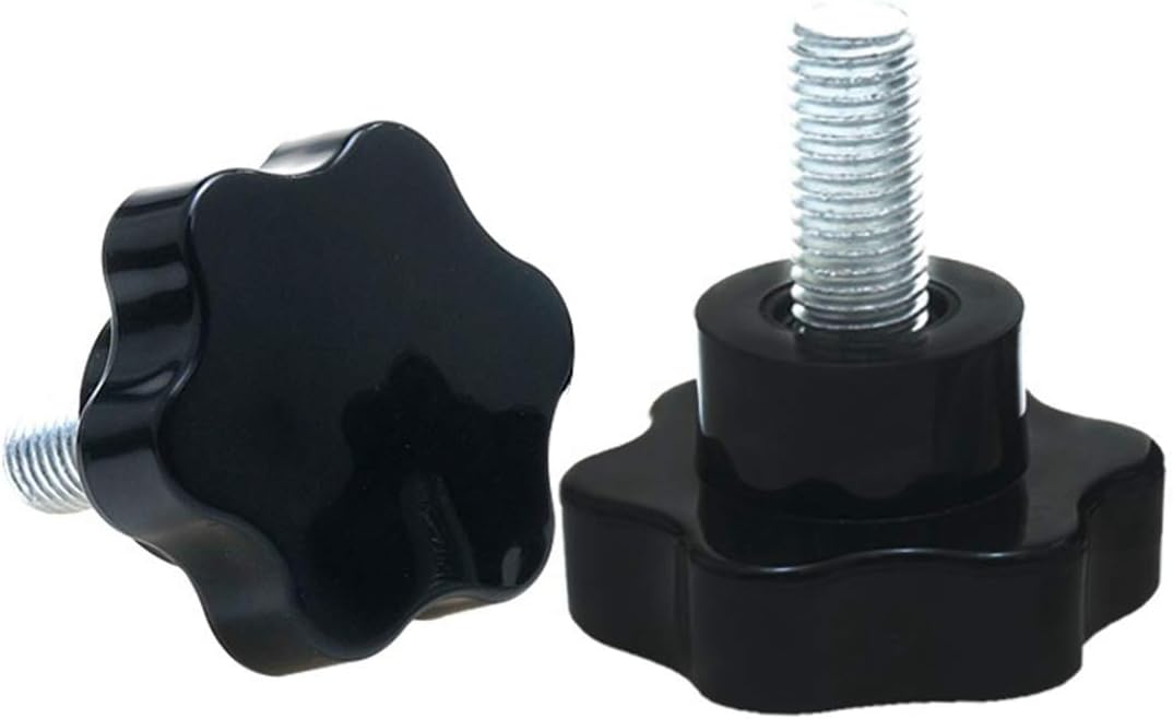 Luchang M6 M8 M10 38# Gewinde Kopfdurchmesser 38 mm Schwarz//Silberfarben Schraubenzieher mit Kunststoffkopf Ersatz Stern Handknauf Feststellschraube