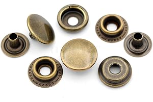 CRAFTMEMORE 50 Sets Antique Brass Snap Fasteners Ring-Socket Press Studs for Jacket Bag Canvas Closures #201 VT47 (12mm (0.47"))