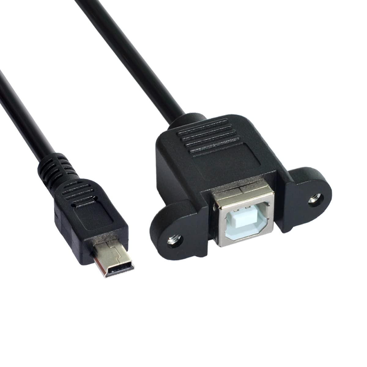 Chenyang Micro USB 5pin Male to USB B Female Panel Mount Type Cable 50cm with Screws — image 1