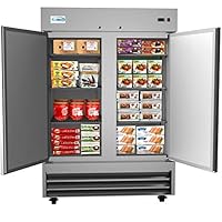 KoolMore 54" 2 Door Stainless Steel Upright Commercial Reach-in Freezer - 47 cu. ft