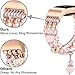 fastgo Compatible with Fitbit Charge 2 Band for Women, Elastic Stretchy Bling Beaded Replacement Bracelet Watch Band Compatible with Fit Bit Charge 2 HR Wrist Band(Pink)