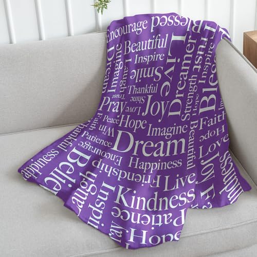 Inspiring Words Purple Super Soft Throw Blanket - 50x60 Throw Blanket for Bedro…
