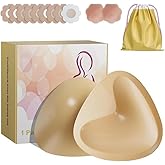 BEYCMY Push Up Sticky Bra Inserts, Double Sided Adhesive Reusable Bra Pads Suitable for Swimsuit, Sports Bra