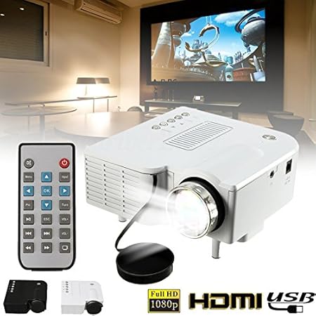 SHUNYUS (UE Plug + Black) Mini Proyector, UC28B Portable Home ...