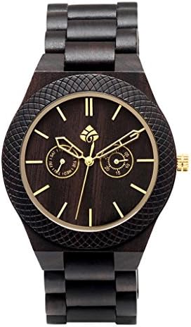 Leafwood, The Juglan Nut Gold, Natural Dark Brown Sandalwood Mens Wood Wrist Watch