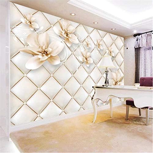 カスタム壁紙3d写真壁画ユリパターンソフトパックテレビ背景壁リビングルーム寝室の壁紙 450x300cm Al完売しました