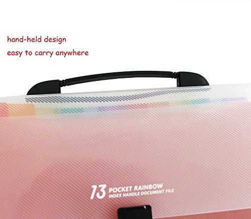 13 Pockets Portable Expanding File Folders with Handle Expandable File organizer A4 Accordion File Organizer - Thumbnail 4