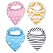 Baby Bandana Bib Set - 100% Organic Cotton Bibs - Extra Absorbent Teething & Drool Bibs with Adjustable Snaps | 4-Pack Unisex Gift Set with a Premium Pacifier Clip for Baby Girl & Boy by Ado Glo
