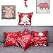 BLEUM CADE Pack of 4 Merry Christmas Throw Pillow Covers Christmas Tree Decorative Pillow Covers for Sofa Couch Bed and Car Throw Pillow Covers