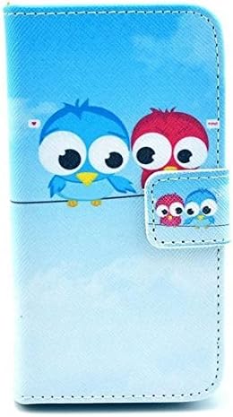 Ceslysun iPhone 5 Case - Wallet Leather Case Cover with Credit Card Slots For Apple iPhone 5 5S (Little Birds)
