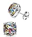 LOYALLOOK Stainless Steel Women's Stud Earrings Square Glittered Epoxy Stone 12mm