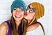 BYSUMMER C.C Warm Soft Cable Knit Skull Cap Slouchy Beanie Winter Hat (2pcs set light melange grey/mustard)