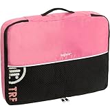 Baglane Packing Cube Bag - TechLife Nylon Travel Luggage (Pink, Large)