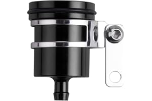Riloer Motorcycle Aluminum Brake Fluid Reservoir Oil Cup Black, Motorcycle Brake Fluid Reservoir, Aluminum Alloy Universal Mo