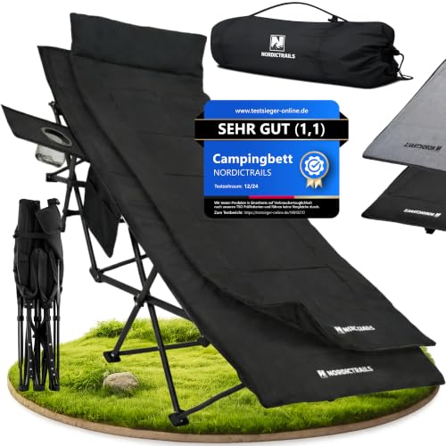 Feldbett klappbar in 10 Sek aufgebaut – NORDICTRAILS XXL Camping Bett Liege