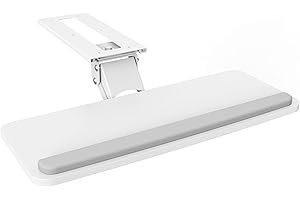 SHOPPINGALL Height Adjustable Mouse & Keyboard Tray Under Desk, 25" W x 9.8”D Large Slide Out Keyboard Drawer for Typing, Gam