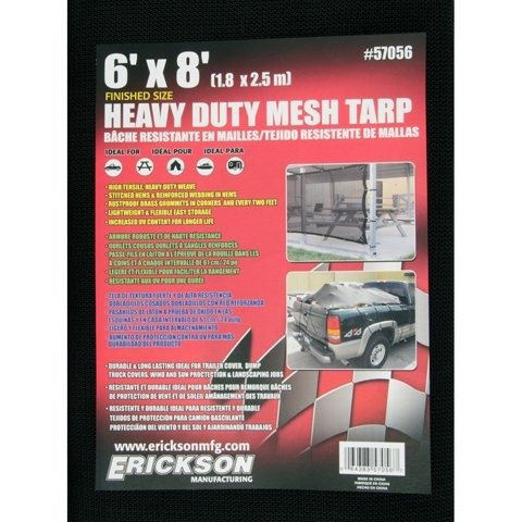 Erickson 57056 Heavy Duty Mesh Tarp, 6' x 8', 1 Pack